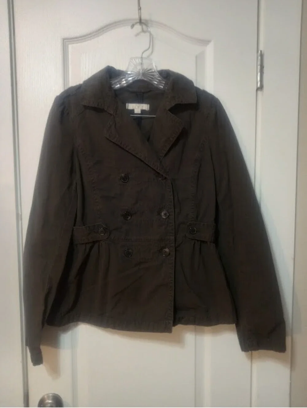 Loft Dark Green Button‑Up Jacket | Size Small |